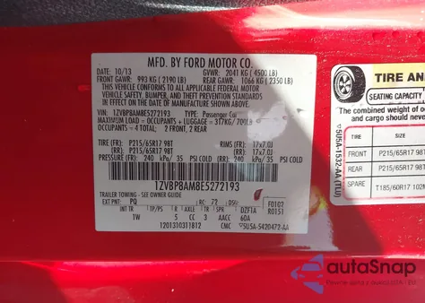 2014 Ford Mustang V6 from USA, damaged, VIN 1ZVBP8AM8E5272193
